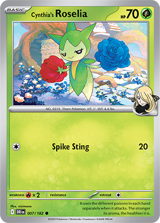 007/182 Cynthia's Roselia - Destined Rivals - Pokémon card (English)