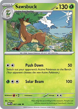 007/086 Sawsbuck (White Flare) Pokemon card (English)
