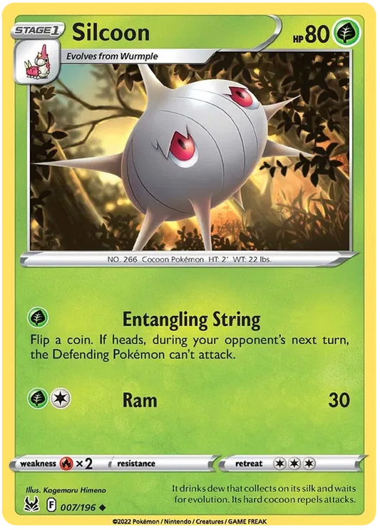 007/196 Silcoon (Lost Origin) Pokemon card (English)