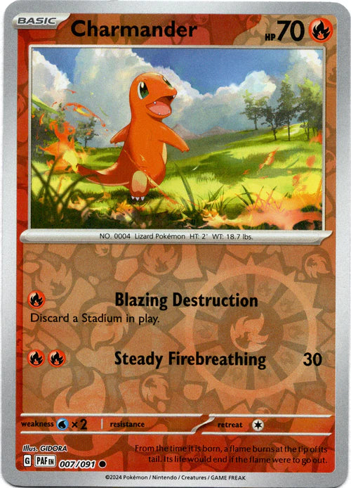 007/091 Charmander (Reverse Holo) - Paldean Fates - Pokémon card (English)