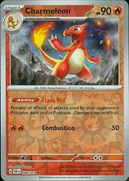 008/091 Charmeleon (Reverse Holo) - Paldean Fates - Pokémon card (English)
