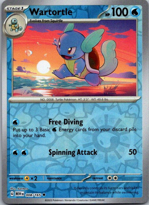 008/165 Wartortle (Reverse Holo) - Pokémon 151 - Pokémon card (English)