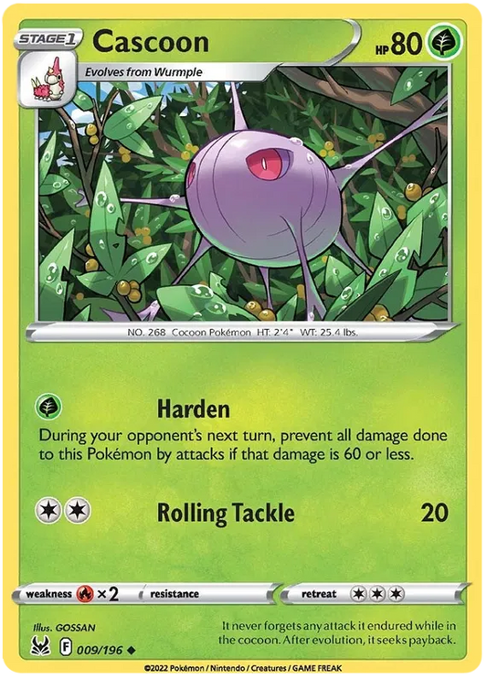 009/196 Cascoon (Lost Origin) Pokemon card (English)