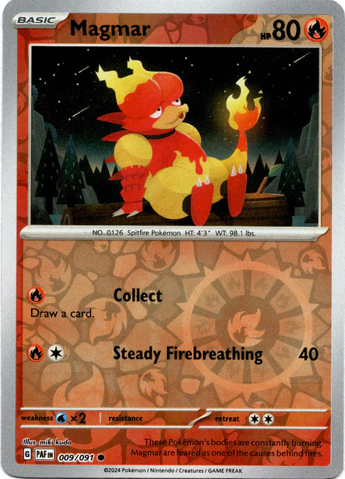 009/091 Magmar (Reverse Holo) - Paldean Fates - Pokémon card (English)