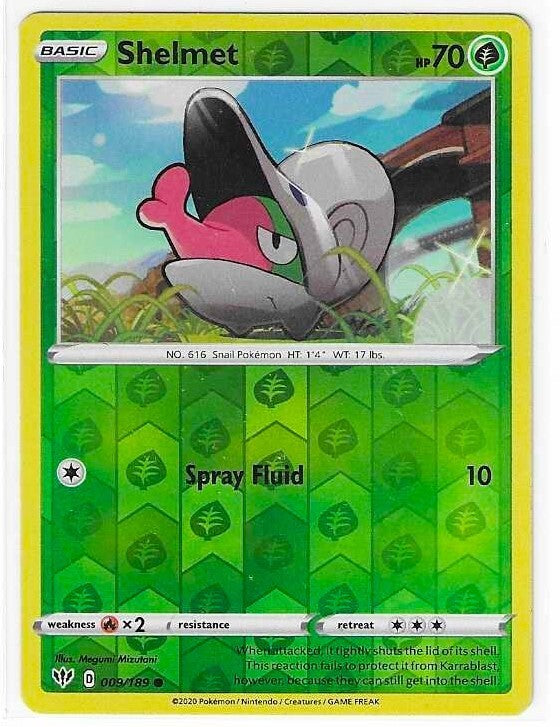 009/189 Shelmet (Reverse Holo) (Darkness Ablaze) Pokemon card (English)