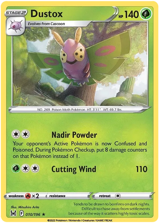 010/196 Dustox (Rare) (Lost Origin) Pokemon card (English)