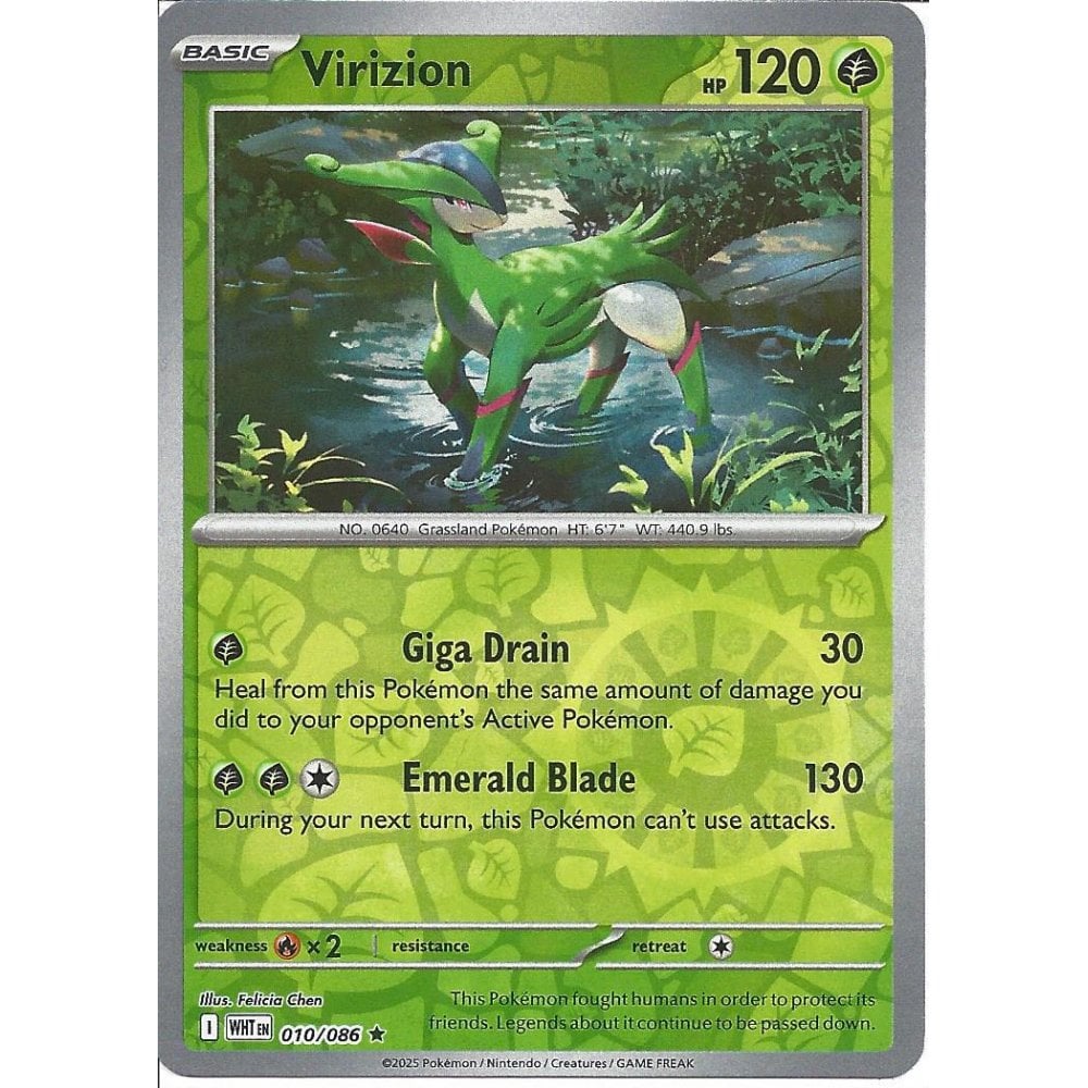 010/086 Virizion (Reverse Holo) (White Flare) Pokemon card (English)