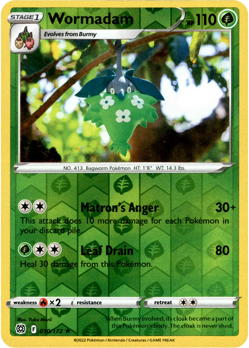 010/172 Wormadam (Reverse Holo) (Rare) (Brilliant Stars) Pokemon card (English)