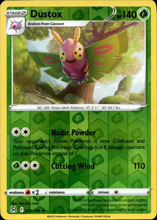 010/196 Dustox (Reverse Holo) (Lost Origin) Pokemon card (English)