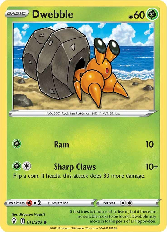011/203 Dwebble / Basic / Common (Evolving Skies) English card