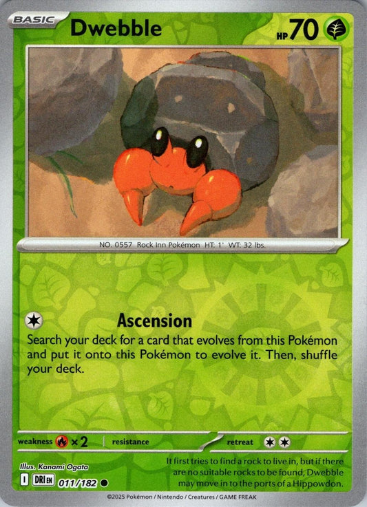 011/182 Dwebble (Reverse Holo) - Destined Rivals - Pokémon card (English)
