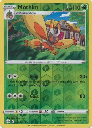 011/172 Mothim (Reverse Holo) (Rare) (Brilliant Stars) Pokemon card (English)