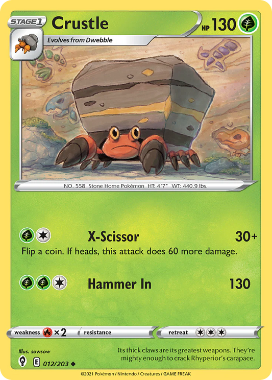 012/203 Crustle / Stage 1 / Uncommon (Evolving Skies) English card