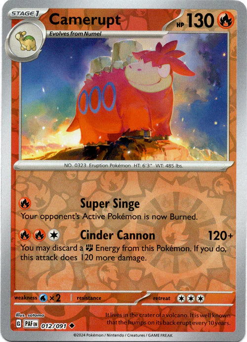 012/091 Camerupt (Reverse Holo) - Paldean Fates - Pokémon card (English)