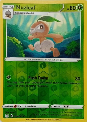 012/196 Nuzleaf (Reverse Holo) (Lost Origin) Pokemon card (English)