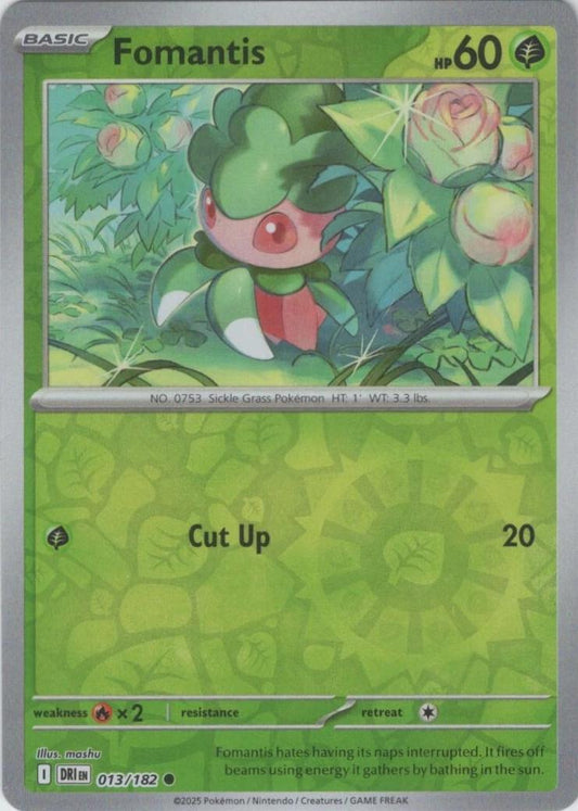 013/182 Fomantis (Reverse Holo) - Destined Rivals - Pokémon card (English)