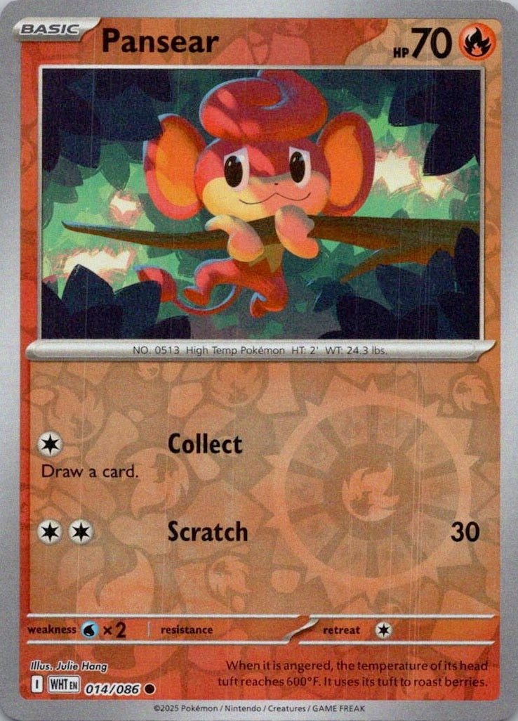 014/086 Pansear (Reverse Holo) (White Flare) Pokemon card (English)