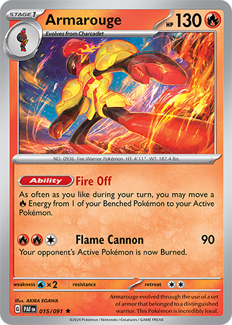 015/091 Armarouge (Holo) - Paldean Fates - Pokemon card (English)