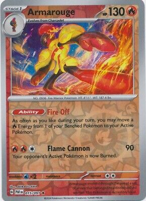 015/091 Armarouge (Reverse Holo) - Paldean Fates - Pokemon card (English)