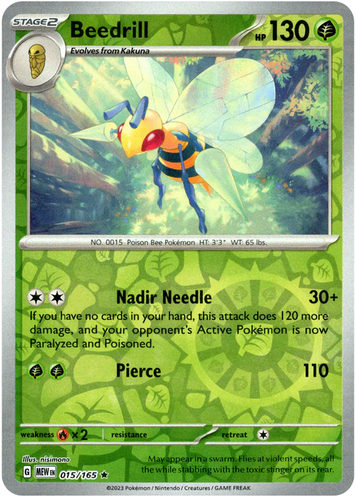 015/165 Beedrill (Reverse Holo) - Pokémon 151 - Pokémon card (English)