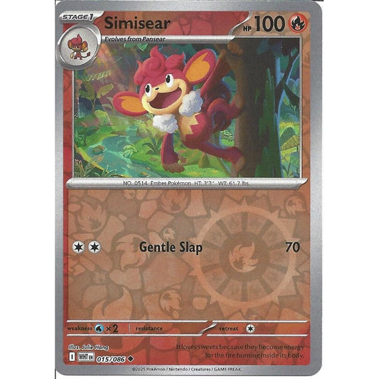 015/086 Simisear (Reverse Holo) (White Flare) Pokemon card (English)