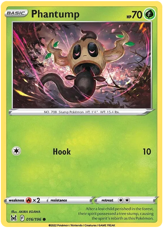 016/196 Phantump (Lost Origin) Pokemon card (English)
