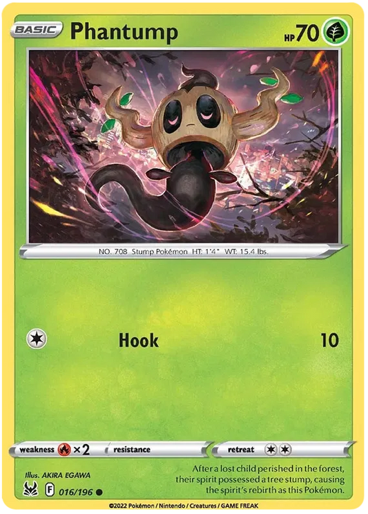 016/196 Phantump (Lost Origin) Pokemon card (English)