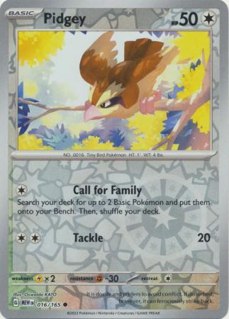 016/165 Pidgey (Reverse Holo) - Pokémon 151 - Pokémon card (English)