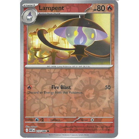 017/086 Lampent (Reverse Holo) (White Flare) Pokemon card (English)