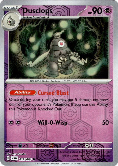 019/064 Dusclops (Reverse Holo) (Shrouded Fable) Pokemon card (English)