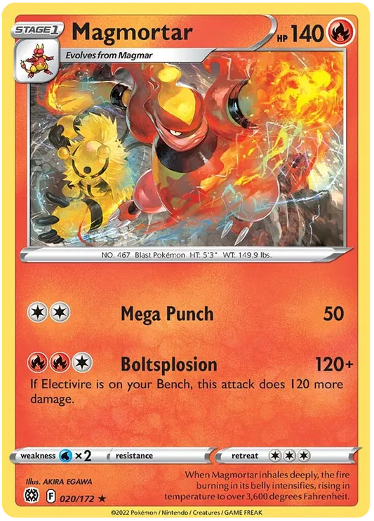 020/172 Magmortar (Rare) (Brilliant Stars) Pokemon card (English)
