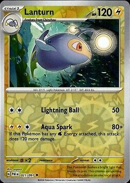 021/091 Lanturn (Reverse Holo) - Paldean Fates - Pokémon card (English)