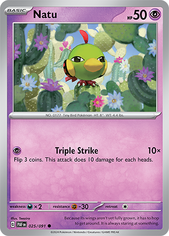 025/091 Natu - Paldean Fates - Pokémon card (English)
