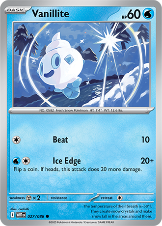 027/086 Vanillite (White Flare) Pokemon card (English)