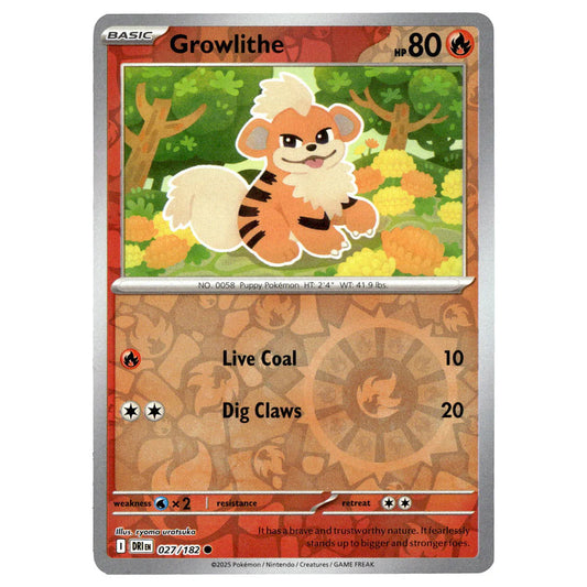 027/182 Growlithe (Reverse holo) - Destined Rivals - Pokémon card (English)