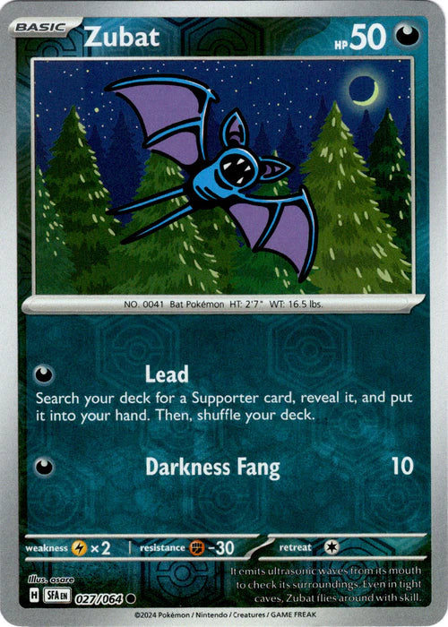 027/064 Zubat (Reverse Holo) (Shrouded Fable) Pokemon card (English)