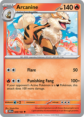 028/182 Arcanine - Destined Rivals - Pokémon card (English)