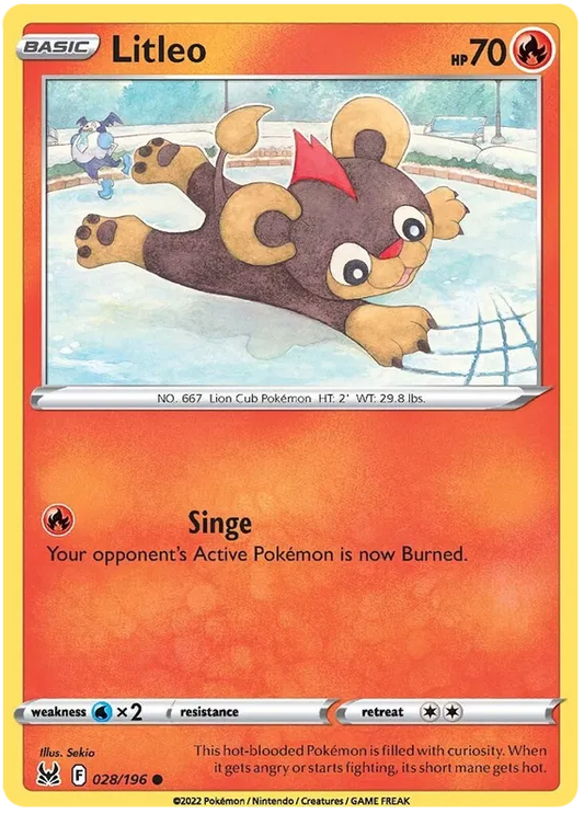 028/196 Litleo (Lost Origin) Pokemon card (English)