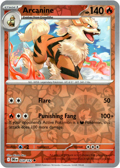028/182 Arcanine (Reverse Holo) - Destined Rivals - Pokémon card (English)