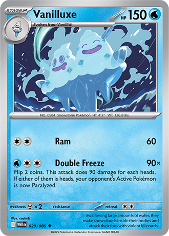 029/086 Vanilluxe (White Flare) Pokemon card (English)