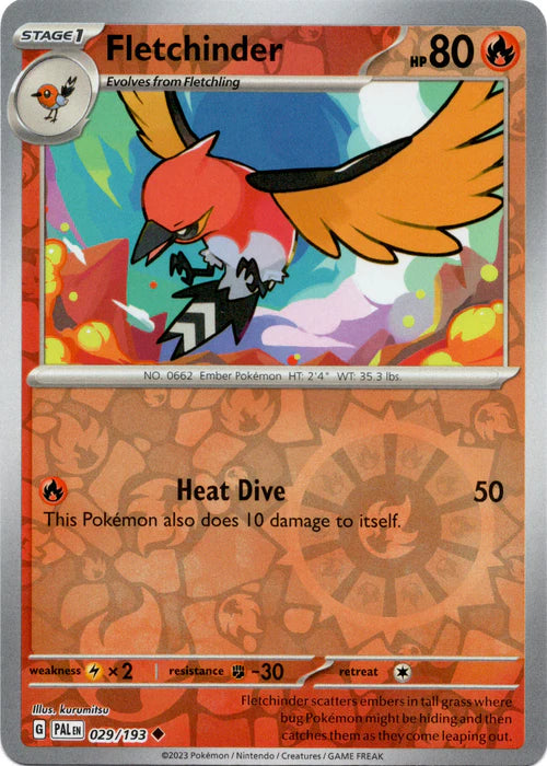 029/193 Fletchinder Reverse holo - Paldea Evolved - Pokémon card (English)