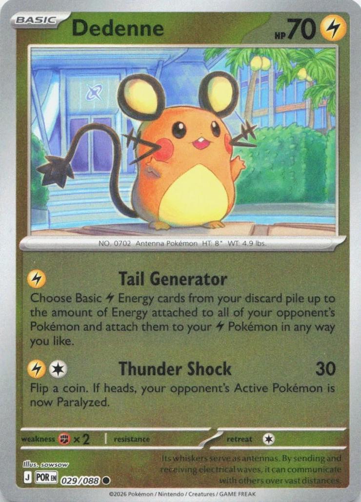 029/088 Dedenne (Reverse Holo) (Perfect Order) Pokémon card (English)
