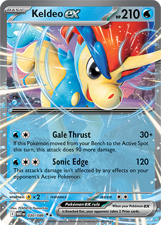 030/086 Keldeo EX (Double Rare) (White Flare) Pokemon card (English)