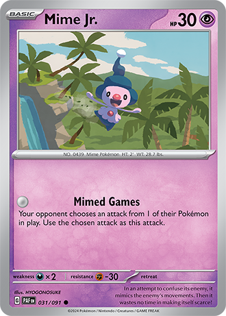 031/091 Mime Jr. - Paldean Fates - Pokémon card (English)