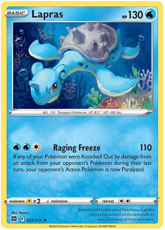 031/172 Lapras (Rare) (Brilliant Stars) Pokemon card (English)