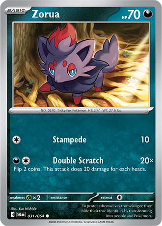 031/064 Zorua (Shrouded Fable) Pokemon card (English)