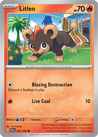 031/193 Litleo - Paldea Evolved - Pokémon card (English)