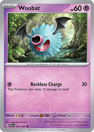 032/091 Woobat - Paldean Fates - Pokémon card (English)