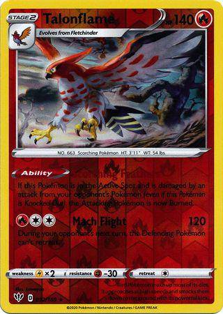 032/189 Talonflame (Reverse Holo) (Rare) (Darkness Ablaze) Pokemon card (English)