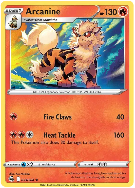 033/264 Arcanine (Fusion Strike) Pokemon card (English)